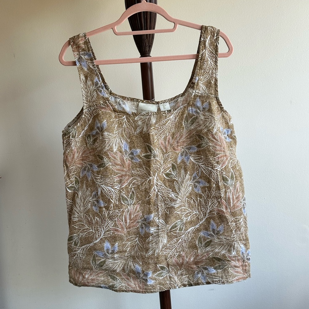 Cynthia Rowley Linen Top NWT Large Sleeveless Blouse Tank Top